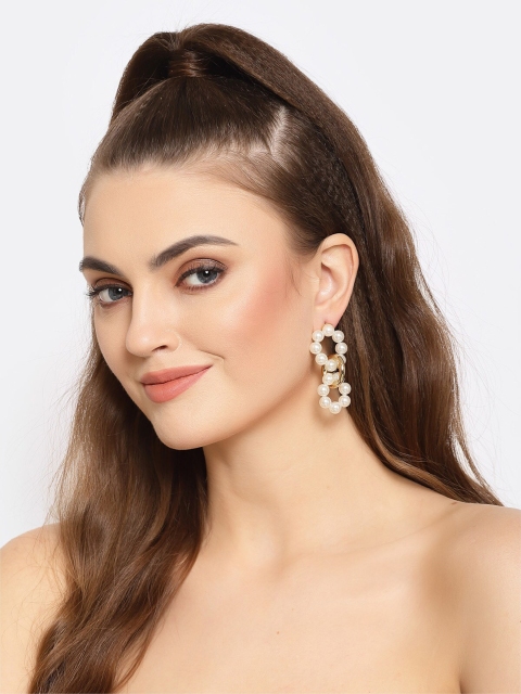 AVANT-GARDE PARIS White & Gold-Plated Classic Drop Earrings