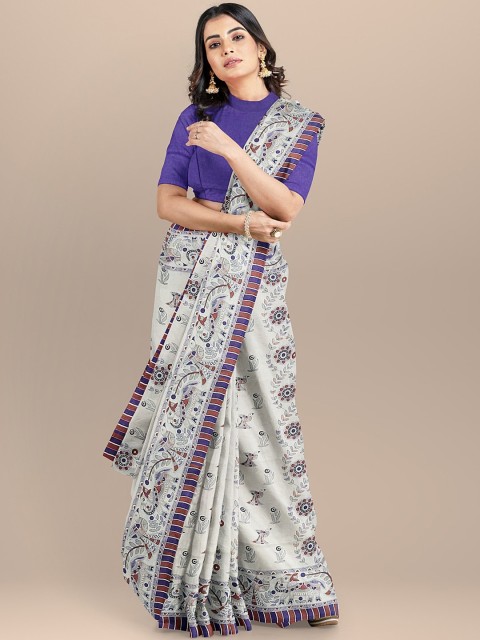 BharatSthali Cream-Coloured & Black Madhubani Printed Kosa Silk Handloom Sustainable Saree
BharatSthali Cream-Coloured & Black Madhubani Printed Kosa Silk Handloom Sustainable Saree