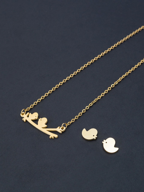 Golden Peacock Gold-Toned Love Birds Jewellery Set
Golden Peacock Gold-Toned Love Birds Jewellery Set