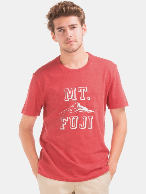 GAP Men Red Printed Round Neck T-shirt