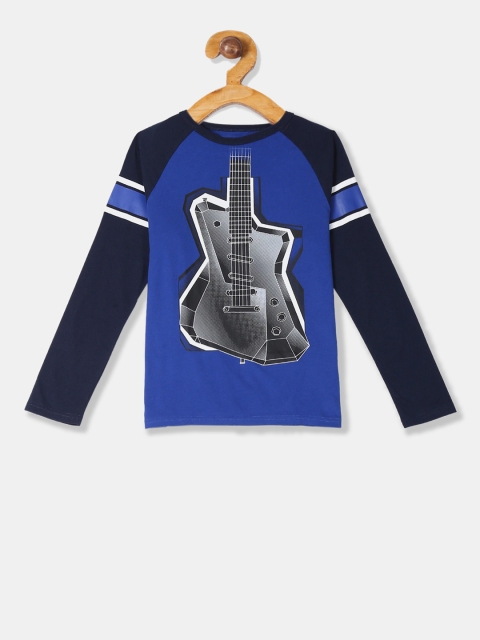The Childrens Place Boys Blue Printed Round Neck T-shirt