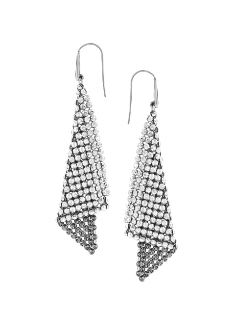 SWAROVSKI Rhodium-Plated Fit Pierced Earrings, Grey