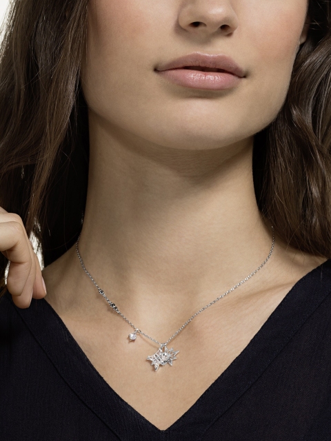 SWAROVSKI Rhodium-Plated & White Symbolic Star Pendant
