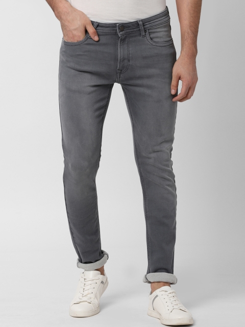 Peter England Casuals Men Grey Tapered Fit Mid-Rise Clean Look Jeans