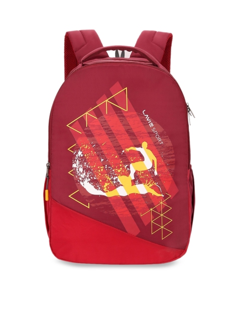 Lavie Sport Unisex Maroon Graphic Backpack