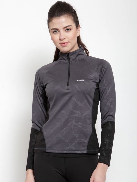 armure Women Grey Printed Sweatshirt