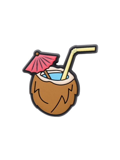 Crocs Men Brown & Pink Coconut Drink Jibbitz Shoe Charm