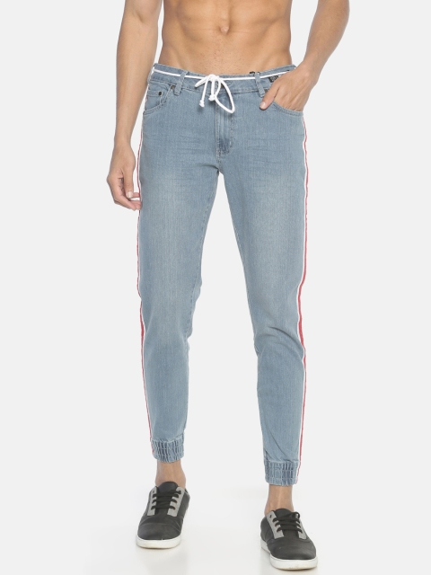 KULTPRIT Men Blue Skinny Fit Mid-Rise Clean Look Jogger Jeans