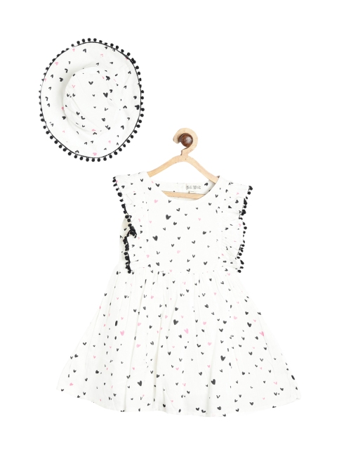 Bella Moda Infant White & Black Printed Fit and Flare Dress