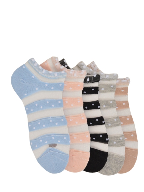 MARC Women Pack of 5 Assorted Net Ankle-Length Socks