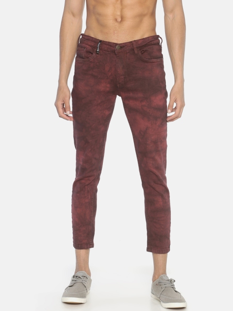IMPACKT Men Maroon Slim Fit Mid-Rise Clean Look Jeans