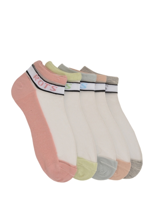 MARC Women Pack of 5 Assorted Ankle-Length Net Socks