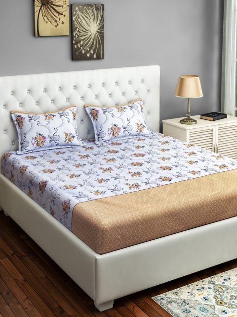 SWAYAM Off-White & Blue Floral 200 TC Cotton 1 Extra Large Bedsheet with 2 Pillow Covers
SWAYAM Off-White & Blue Floral 200 TC Cotton 1 Extra Large Bedsheet with 2 Pillow Covers