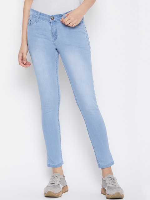 The Dry State Women Blue Slim Fit Mid-Rise Clean Look Denim Jeans