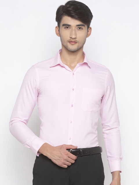 Globus Men Pink Regular Fit Solid Formal Shirt