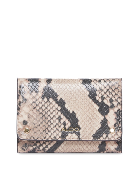 ALDO Women Brown & Black Printed Envelope