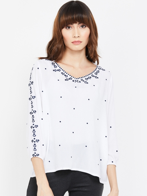 Fame Forever by Lifestyle Women White Embroidered Top