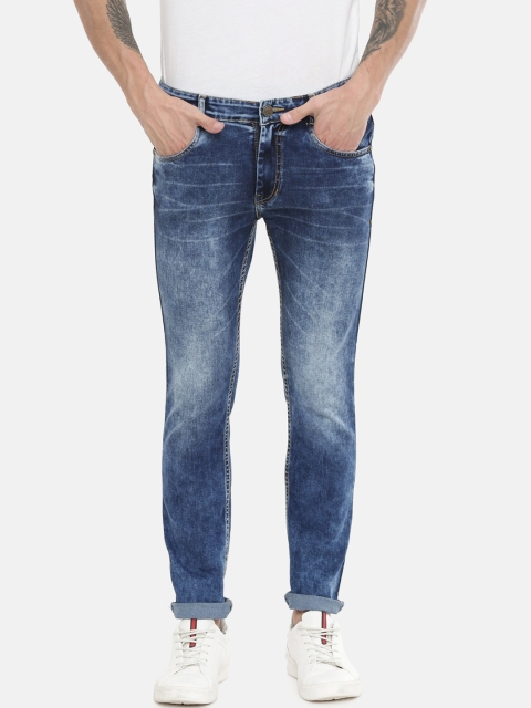 CINOCCI Men Blue Slim Fit Mid-Rise Clean Look Jeans
