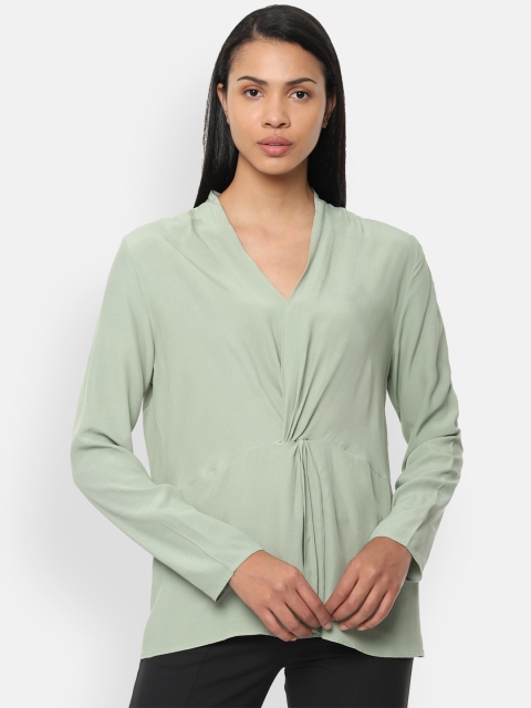 Van Heusen Woman Women Green Solid Top