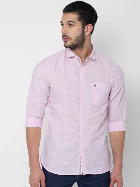 Allen Solly Men Pink Slim Fit Self Design Casual Shirt