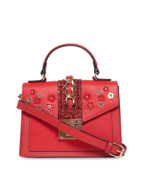 ALDO Red Self Design Handheld Bag