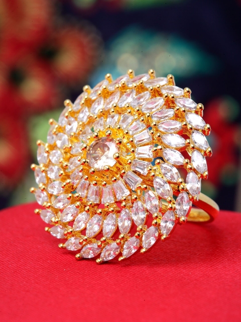 Bhana Fashion Gold-Plated & White Stone Studded American Diamond Handcrafted Finger Ring
Bhana Fashion Gold-Plated & White Stone Studded American Diamond Handcrafted Finger Ring