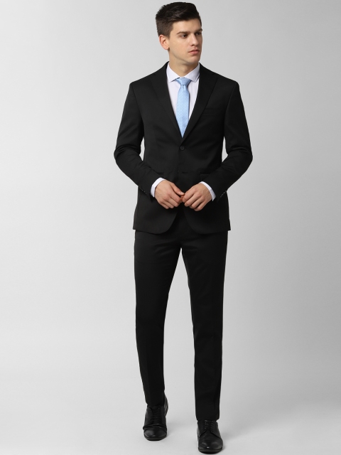 Peter England Men Black Solid Slim-Fit Single-Breasted Formal Suit