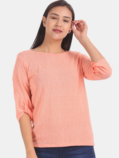 Cherokee Women Orange Solid Top