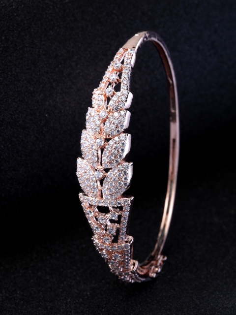 Bhana Fashion Rose Gold-Plated Handcrafted Bangle-Style Bracelet
