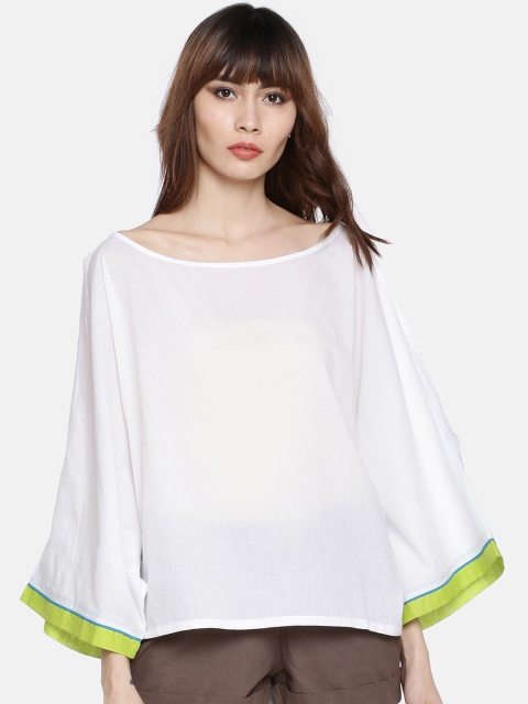 GRASS by Gitika Goyal Women White Solid Top