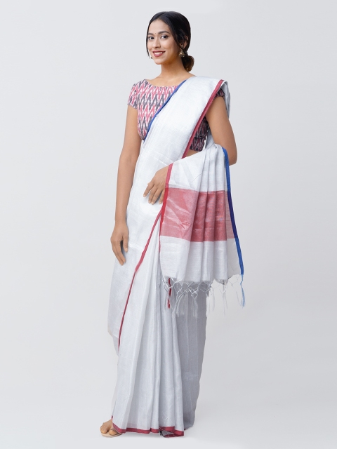 Unnati Silks White Silk Cotton Woven Design Banarasi Handloom Sustainable Saree
Unnati Silks White Silk Cotton Woven Design Banarasi Handloom Sustainable Saree