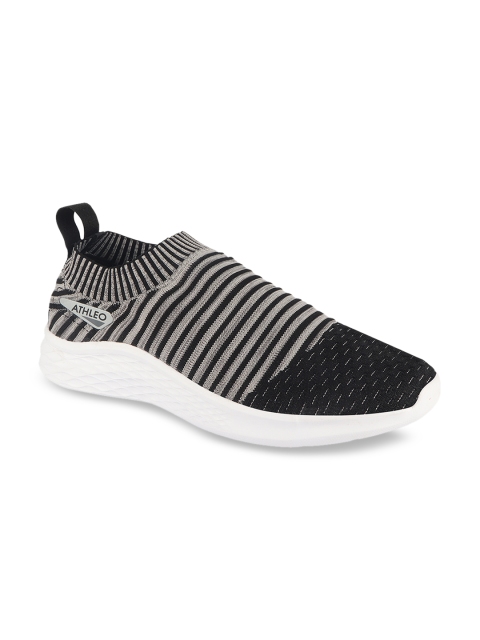 Action Men Black & Grey Synthetic Running Shoes