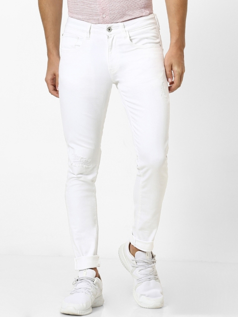 Celio Men White Skinny Fit Mid-Rise Clean Look Stretchable Jeans