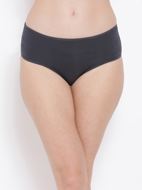 Clovia Women Grey Hipster Briefs With Printed Back PN3297X05S
