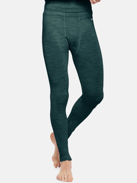 Kosha Men Green Solid Merino-Bamboo Thermal Bottoms