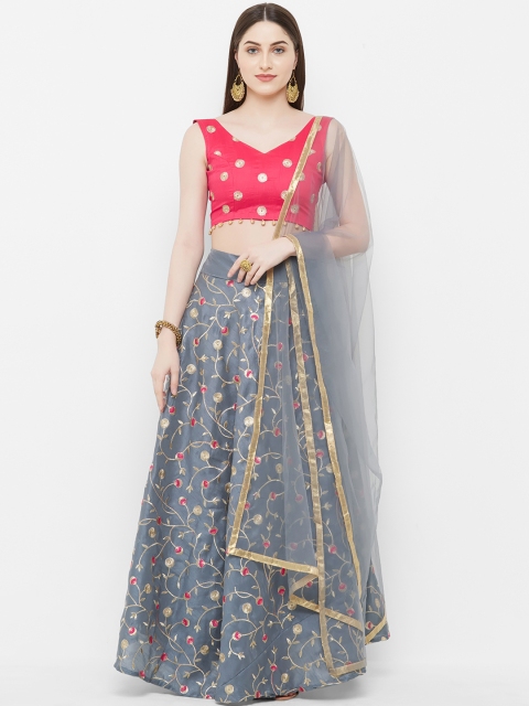 Aasvaa Grey & Gold-Toned Embroidered Semi-Stitched Lehenga & Unstitched Blouse with Dupatta
Aasvaa Grey & Gold-Toned Embroidered Semi-Stitched Lehenga & Unstitched Blouse with Dupatta