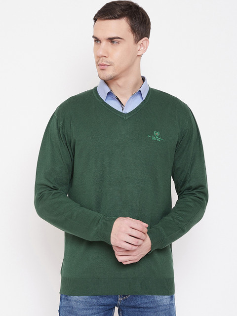 Duke Men Green Solid Woollen Pullover Sweater
Duke Men Green Solid Woollen Pullover Sweater