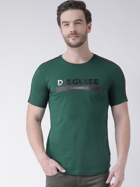 Rex Straut Jeans Men Green Printed Round Neck T-shirt