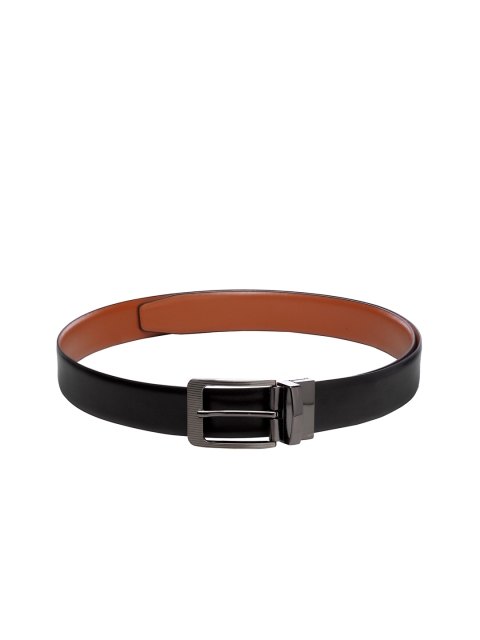 Apsis Men Black Solid Reversible Belt