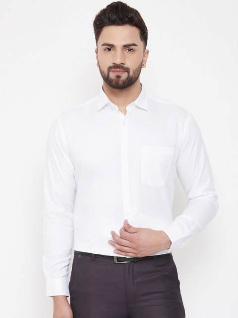Canary London Men White Smart Regular Fit Solid Formal Shirt