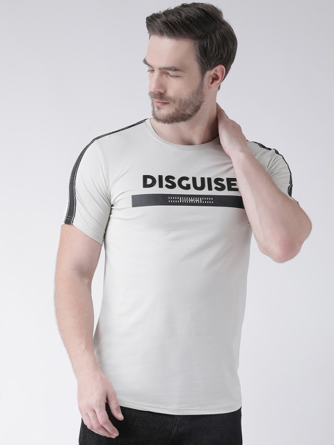 Rex Straut Jeans Men Cream-Coloured Printed Round Neck T-shirt