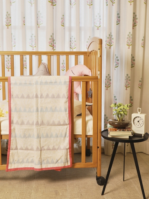 Masaya Beige Abstract AC Room 210 GSM Single Bed Dohar