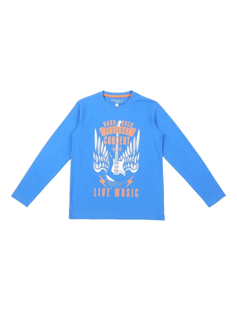 Pantaloons Junior Boys Blue Printed Round Neck T-shirt