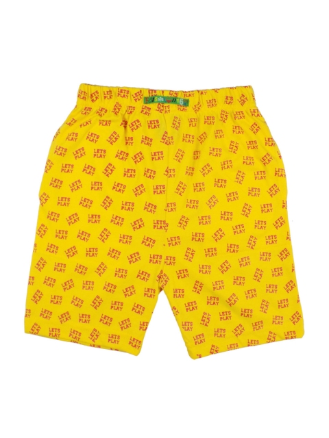 SWEET ANGEL Boys Yellow & Red Printed Regular Fit Shorts