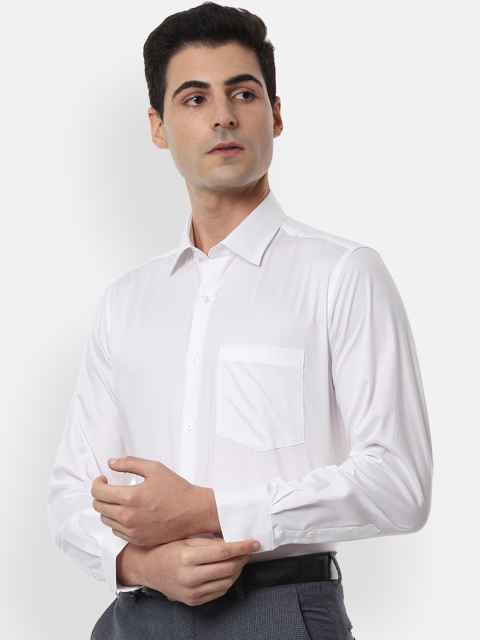 Van Heusen Men White Regular Fit Solid Formal Shirt