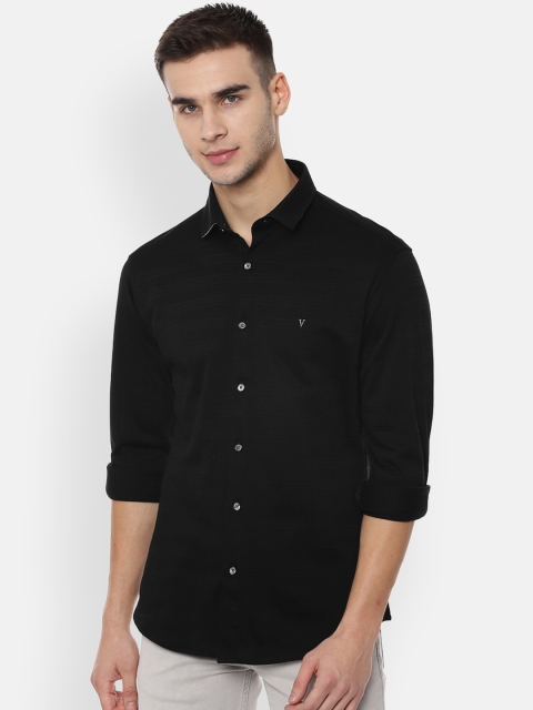 Van Heusen Sport Men Black Slim Fit Solid Casual Shirt