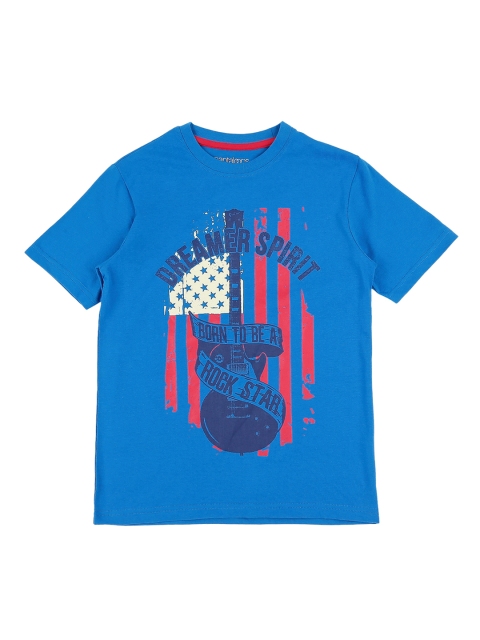 Pantaloons Junior Boys Blue Printed Round Neck T-shirt