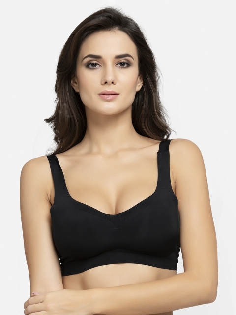 AVANT-GARDE PARIS Black Solid Non-Wired Lightly Padded Sports Bra 662214271180