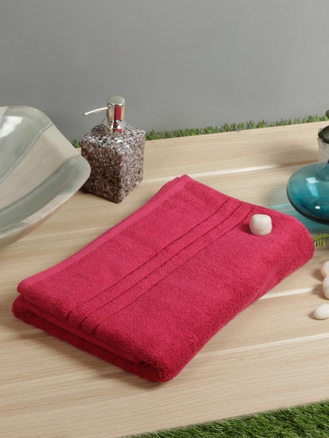 Living Essence Unisex Fuchsia Pink Solid 500 GSM Bath Towel