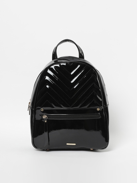Ginger by Lifestyle Women Black Textured Backpack